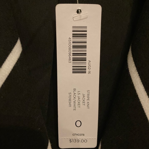 NWT Chico’s Stripe Knit Jacket - Picture 10 of 12